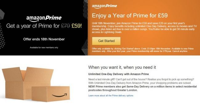 Fotografía - Amazon est escompte premier à 59 £ au Royaume-Uni pour un temps limité