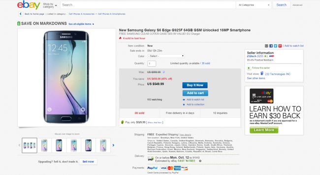 Fotografía - Offre: acheter un nouveau bord Samsung Galaxy S6 pour seulement 549,99 $