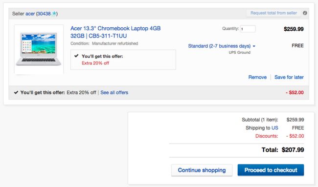 Fotografía - Offre: Rénové Acer 13 pouces Chromebook pour seulement $ 208 d'eBay (172 $ de rabais)