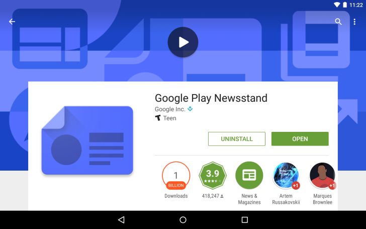 Fotografía - Google Play Kiosque devient Android App 16e atteindre 1 milliard Installe