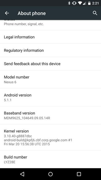 Fotografía - Voici la Fabrique des images Pour le Nexus de T-Mobile 6 Android 5.1.1 Update (LYZ28E) avec Wi-Fi Calling
