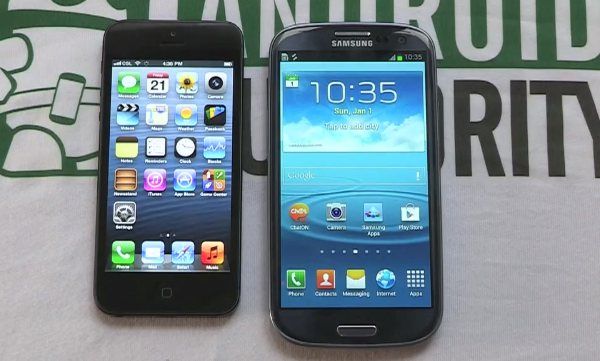 Samsung Galaxy S3 vs iPhone 5 affichage