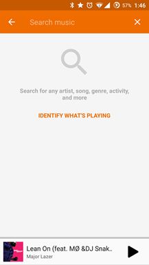 Fotografía - Certains utilisateurs voient «identifier ce qui se joue 'invites audio Dans Google Play Recherche l'écran de Musique