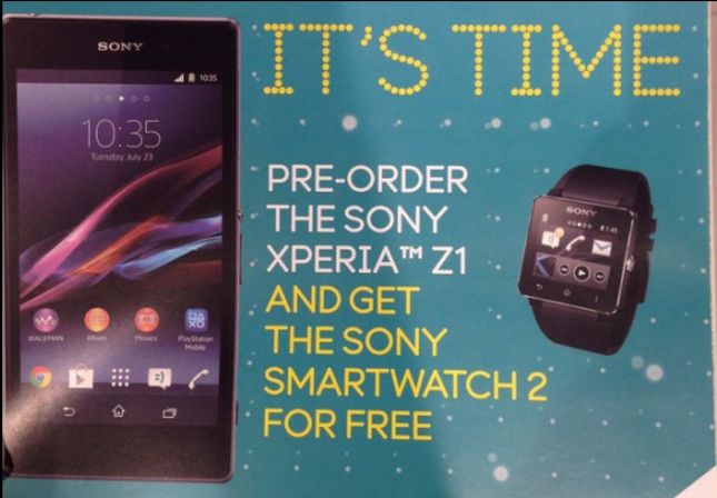 Sony Xperia Z1 et smartwatch