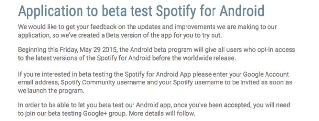 Application_to_beta_test_Spotify_for_Android