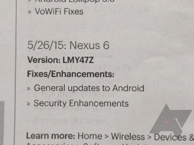 Fotografía - Sprint interne Doc Says Android 5.1.1 (Build LMY47Z) Is Coming To The Nexus 6 Le 26 mai