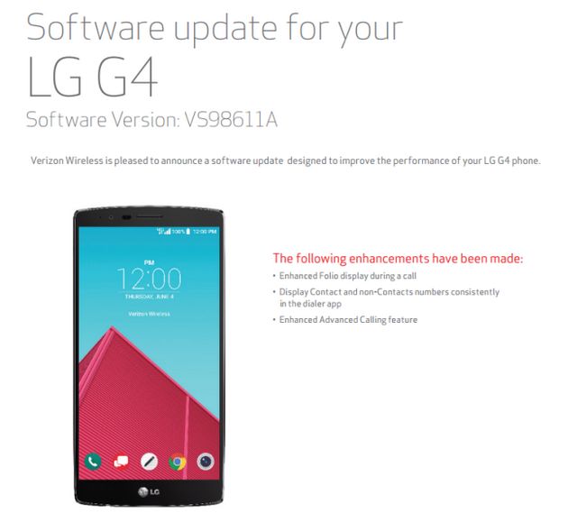 Fotografía - LG G4 de Verizon obtient une mise à jour mineure Avec Tweaks Pour d'appel avancées Et Plus
