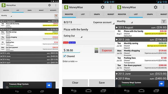 MoneyWise meilleures applications Android de budget pour la gestion de l'argent