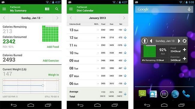 compteur de calories par FatSecret meilleures applications Android de régime et de nutrition applications Android