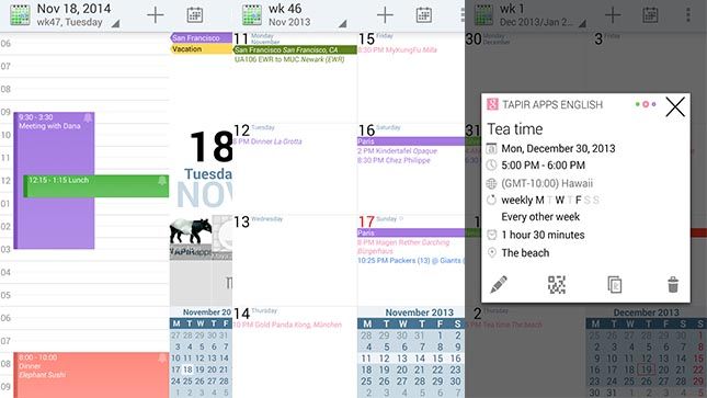 aCalendar meilleures applications de calendrier pour Android