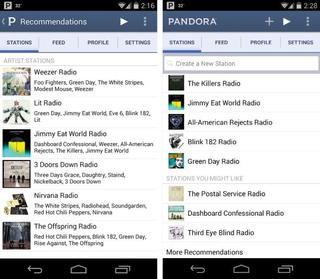 pandora meilleures applications de musique gratuite pour Android
