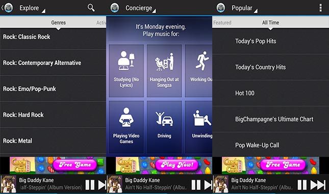 Songza applications de musique gratuite pour Android
