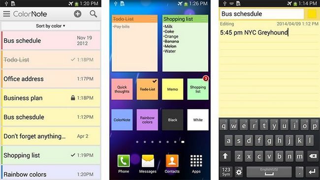ColorNote meilleure prise de note des applications pour Android