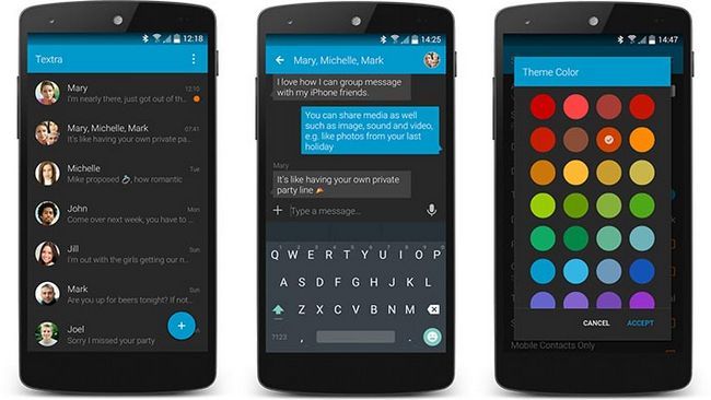 Textra meilleures applications pour Android textos