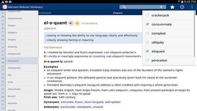 dictionnaire Merriam Webster meilleures applications d'apprentissage android