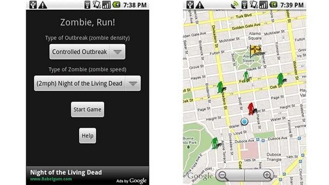 Zombie Run meilleures applications AR et jeux pour Android (réalité augmentée)