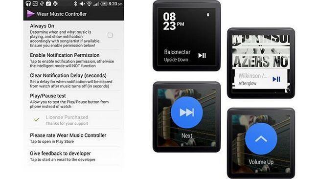 porter musique Android Wear contrôleur applications