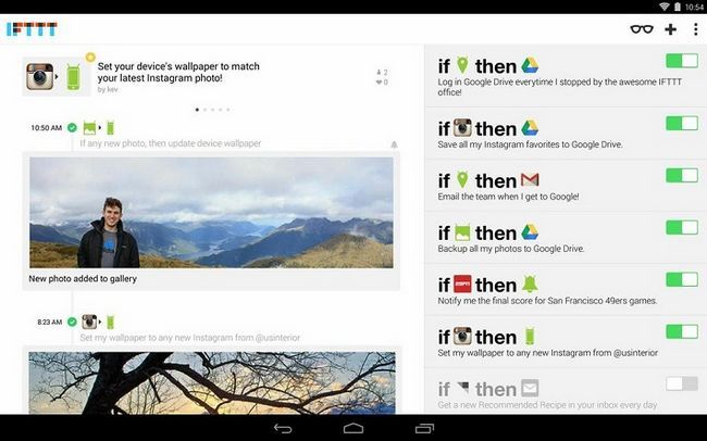 Les applications Android IFTTT