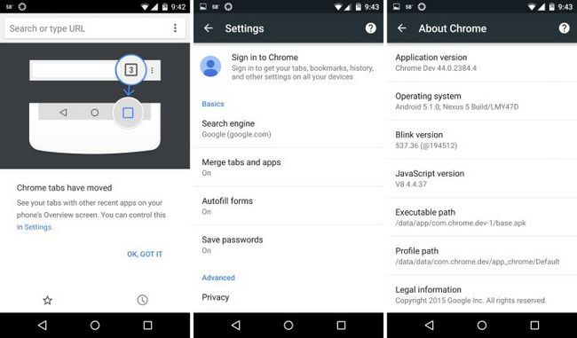 Applications Chrome Dev Manche Android
