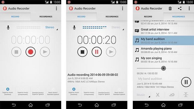 Audio Recorder meilleurs enregistreurs vocaux pour Android