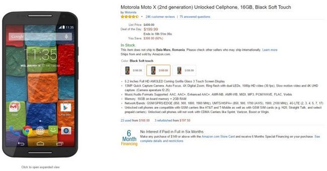 Fotografía - Amazon offre: The Moto X (2014) peut être le vôtre pour seulement $ 199