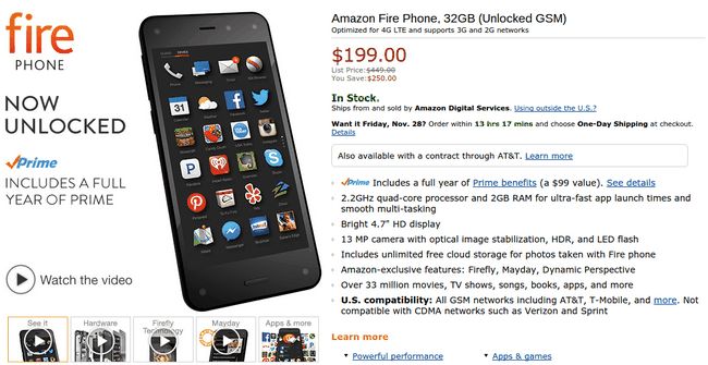 Amazon Feu prix Téléphone baisse
