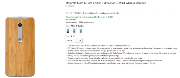 Fotografía - Amazon a The Pure édition Moto X Up en pré-commande si vous ne souhaitez personnaliser Il