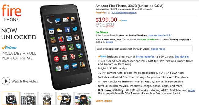 Fotografía - Amazon veut vraiment se débarrasser du reste de ces téléphones d'incendie, les remet sur 200 $ Vente d'un an de Premier