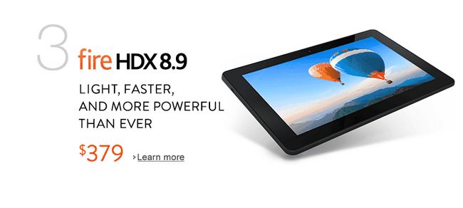 Nouvelle Amazon Kindle Fire HDX 8.9 comprimé