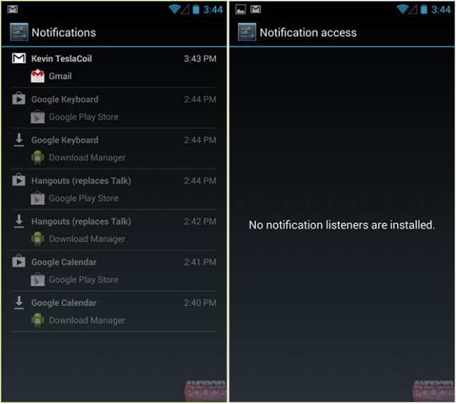 Android 4.3 Notifications