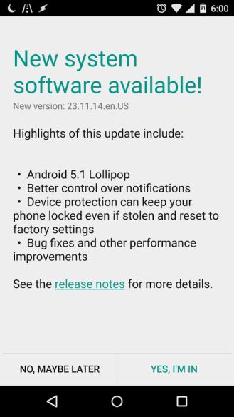 Fotografía - Android 5.1 déploie maintenant dans l'US The Pure édition 2014 Moto X