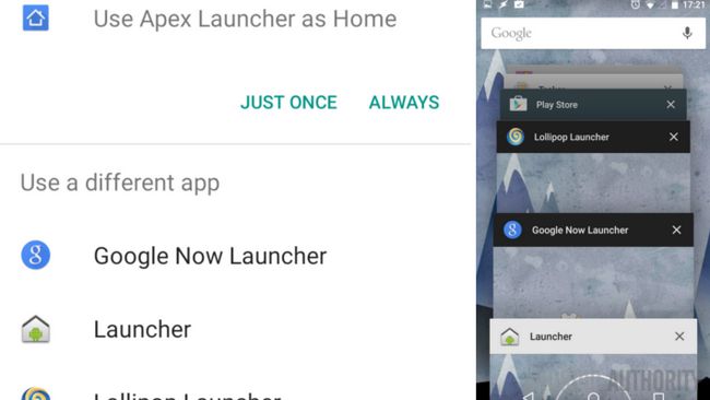Android Launcher Récents Sélecteur