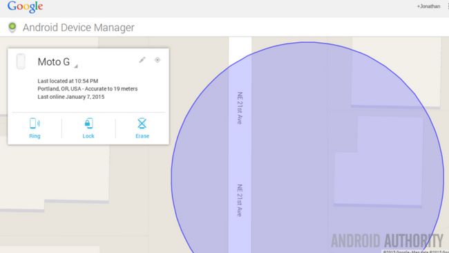 Android Device Manager Lieu carte