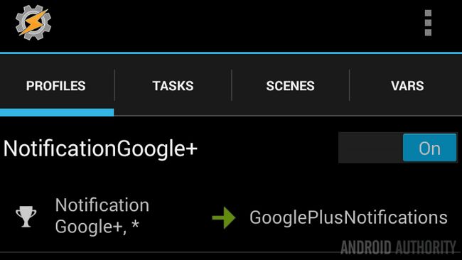 Tasker Profil notifications Google Plus