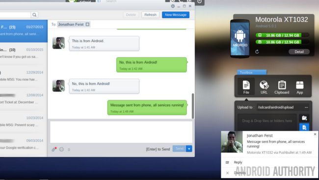 AirDroid SMS web