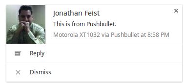 Web Pushbullet notification Popup