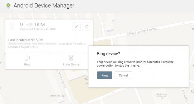 Interface Web Manager de périphériques Android