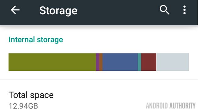 Stockage interne Android cache clair