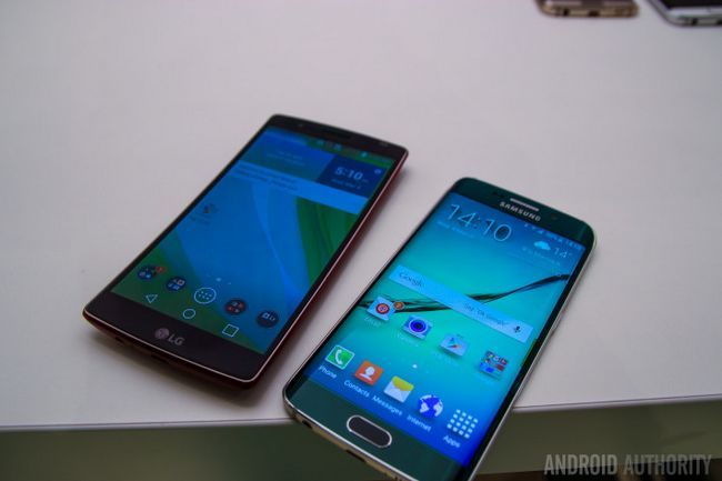 Samsung Galaxy S6 bord VS LG GFlex 2-3