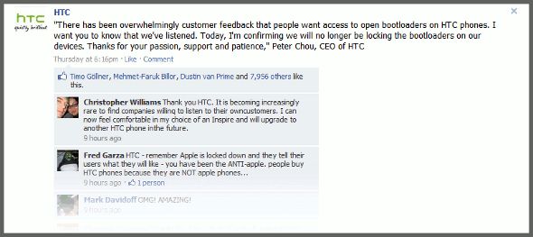 HTC PDG Peter Chou annonce bootloaders déverrouillés
