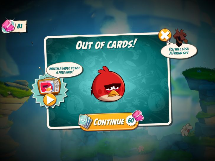 Fotografía - Angry Birds 2 terres du Play Store, est perché au sommet d'une montagne de In-App achats