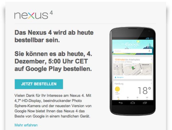 Nexus 4 allemagne