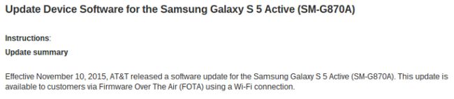 Fotografía - AT & T Galaxy S5 active va de Android 5.0 Pour 5.1.1