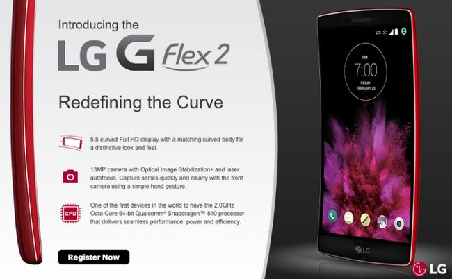 Fotografía - AT & T, Sprint et US Cellular d'offrir le LG G Flex 2 Bientôt, Volcano Red couleur provenant exclusivement de sprint
