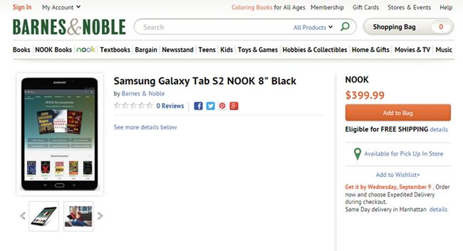 Fotografía - Barnes & Noble Nook Le ramène comme une version de marque de 8 pouces Galaxy Tab de Samsung S2