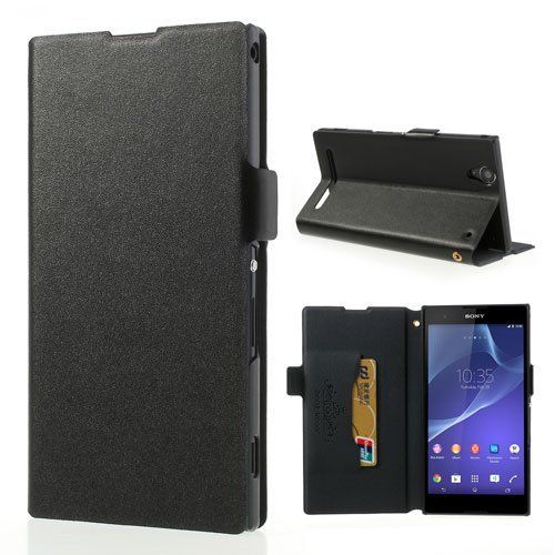 Smays Genuine Leather Case Stand Ultra Sony Xperia T2