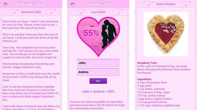 valentines jour les applications Android spéciaux