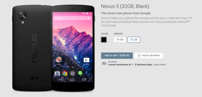 Fotografía - Nexus Black 5 Retour en stock Sur américain Google Play En 16Go et 32Go