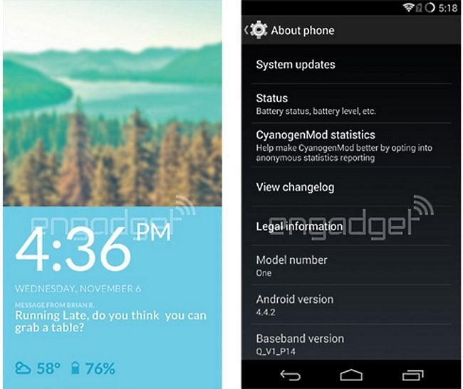 CyanogenMod-11S-OnePlus One-One lockscreen