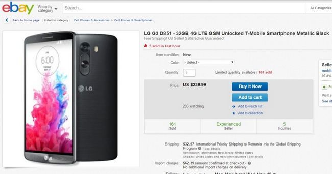 Fotografía - Offre: Neuf débloqué LG G3 sur eBay pour seulement $ 239,99